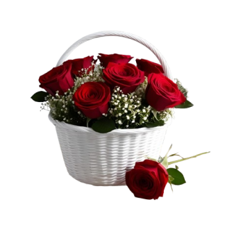Cesta com Rosas Vermelhas